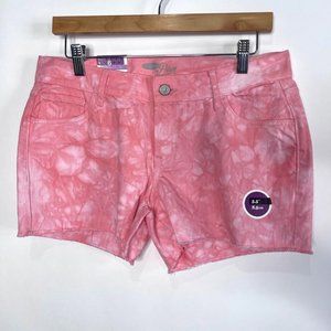 Old Navy The Diva Shorts Tie Dye Warm Pink White Raw Hem 3.5" Women's 6 NWT